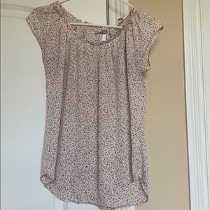 Pink floral blouse
